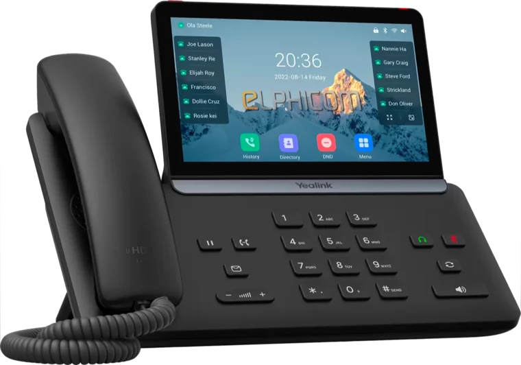 Poste de bureau Yealink à grand écran tactile du standard hébergé Forcaas