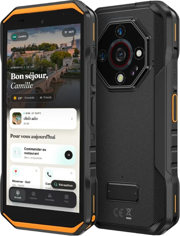 Mobile tout-terrain relié au standard, résistant à l'eau et aux chocs